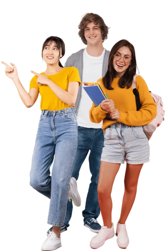 Students smiling after completing a career experience